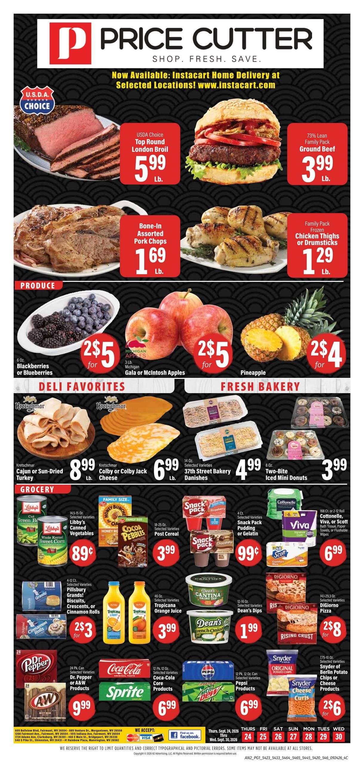 Price Cutter WV Weekly Ad September 24 - 30, 2026