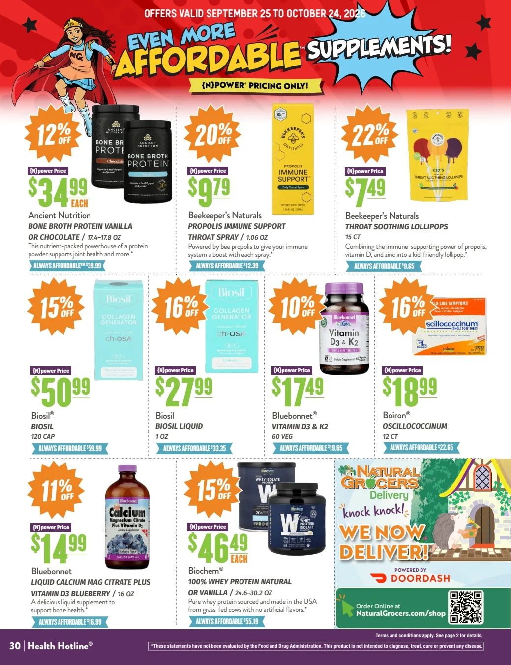 Natural Grocers Health Hotline Magazine Weekly Ad September 25 - October 24, 2026