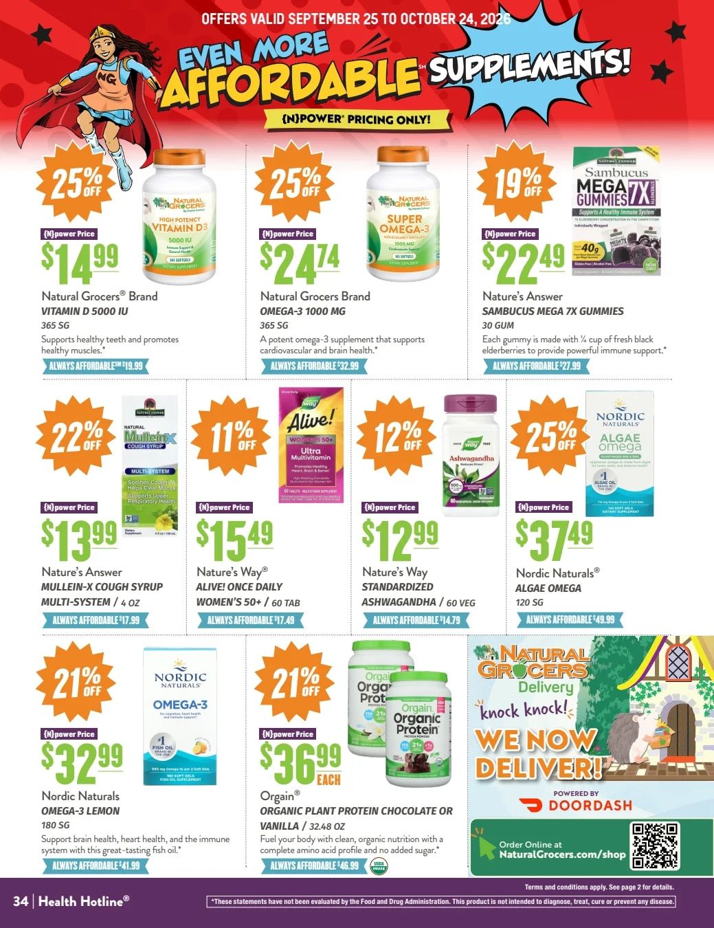 Natural Grocers Health Hotline Magazine Weekly Ad September 25 - October 24, 2026