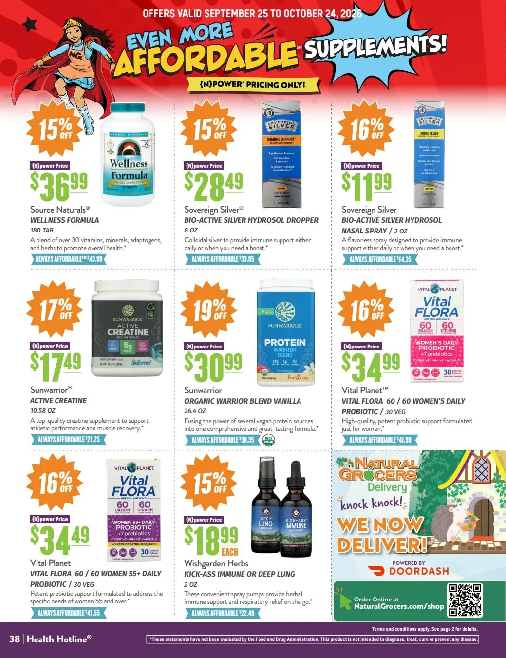 Natural Grocers Health Hotline Magazine Weekly Ad September 25 - October 24, 2026