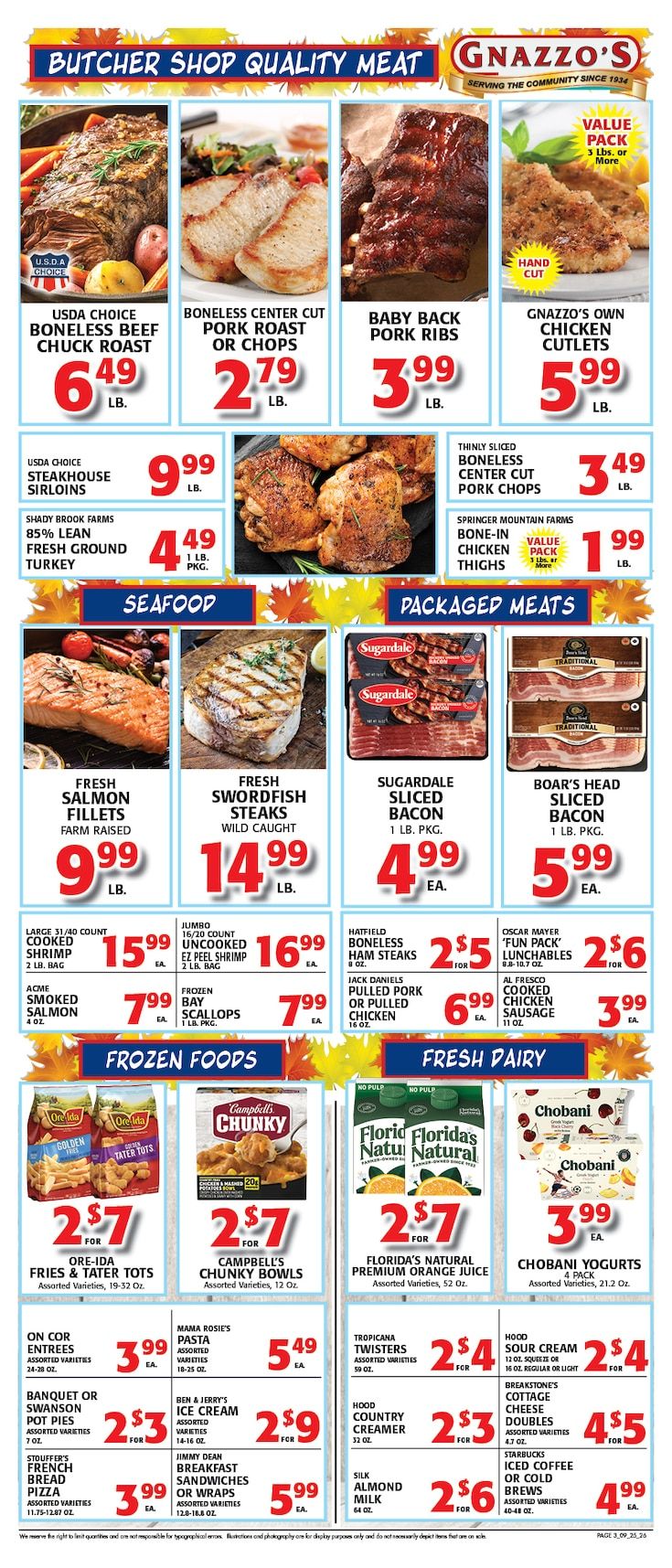Gnazzo's Food Center Weekly Ad September 23 - 29, 2026