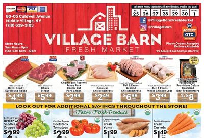 Village Barn Fresh Market Weekly Ad September 25 - October 1, 2026