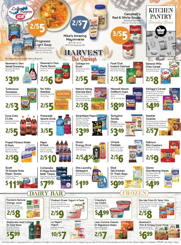 Lake Region IGA Weekly Ad September 25 - October 1, 2026