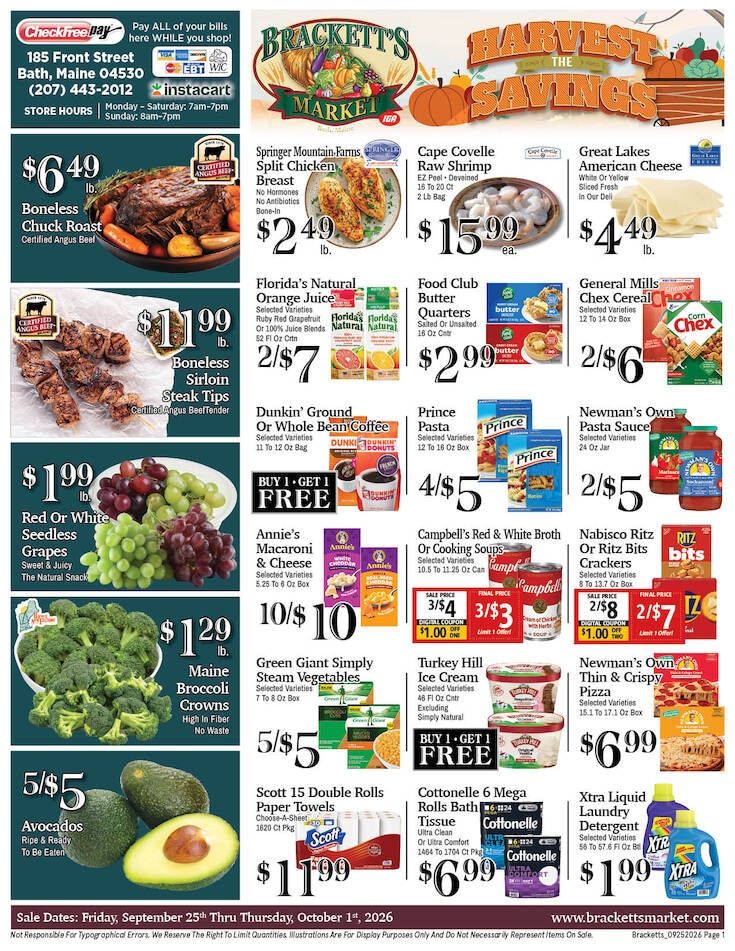 Brackett's Market Weekly Ad September 25 - October 1, 2026