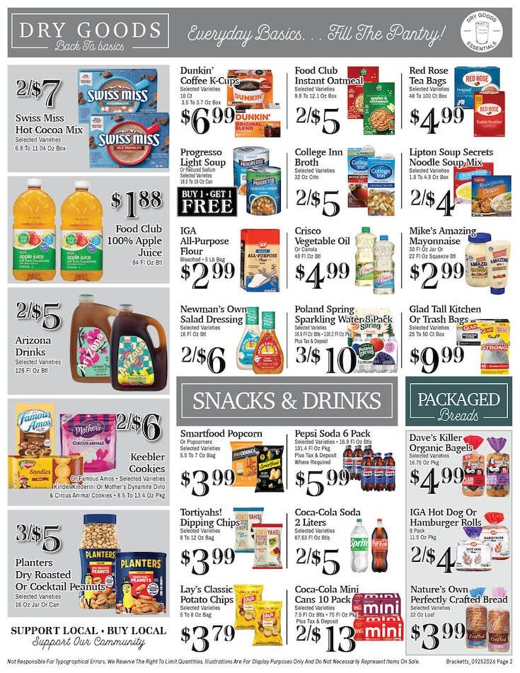 Brackett's Market Weekly Ad September 25 - October 1, 2026