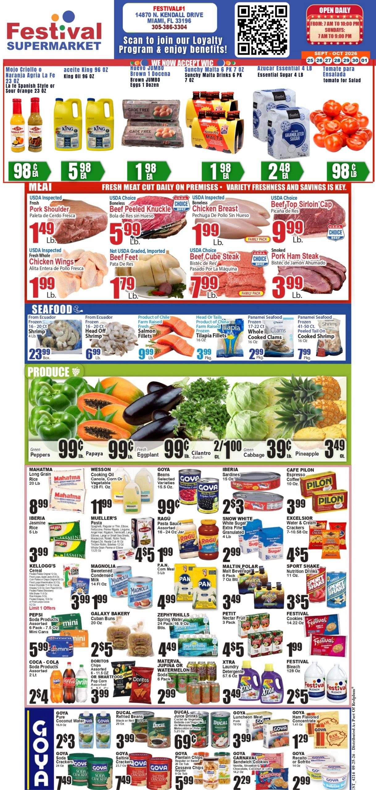 Festival Supermarket Weekly Ad September 25 - October 1, 2026