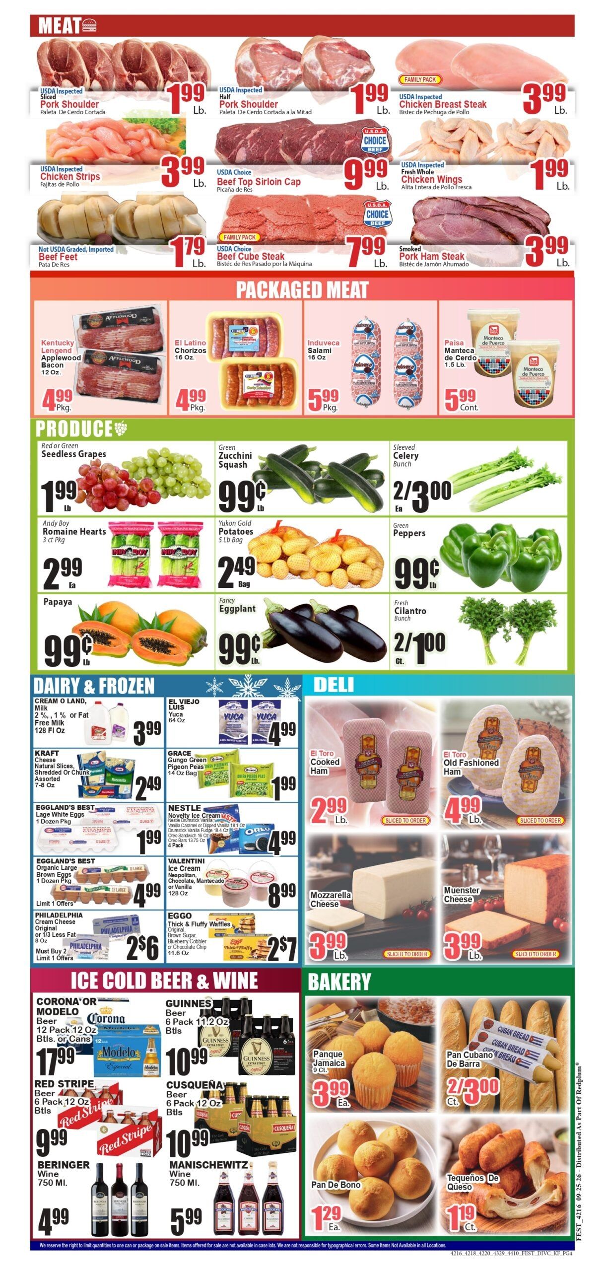 Festival Supermarket Weekly Ad September 25 - October 1, 2026