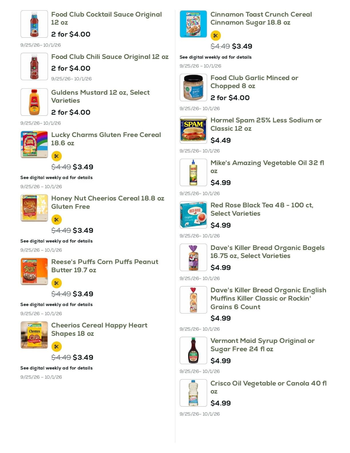 Geissler's Supermarket Weekly Ad September 25 - October 1, 2026