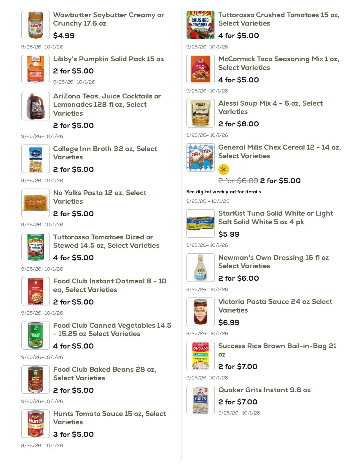 Geissler's Supermarket Weekly Ad September 25 - October 1, 2026