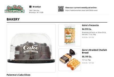 La Bella Marketplace (Brooklyn, NY) Weekly Ad September 25 - October 1, 2026