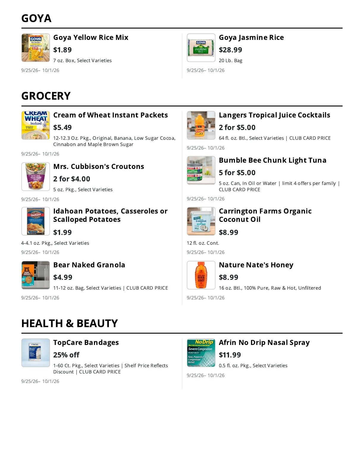 La Bella Marketplace (Brooklyn, NY) Weekly Ad September 25 - October 1, 2026