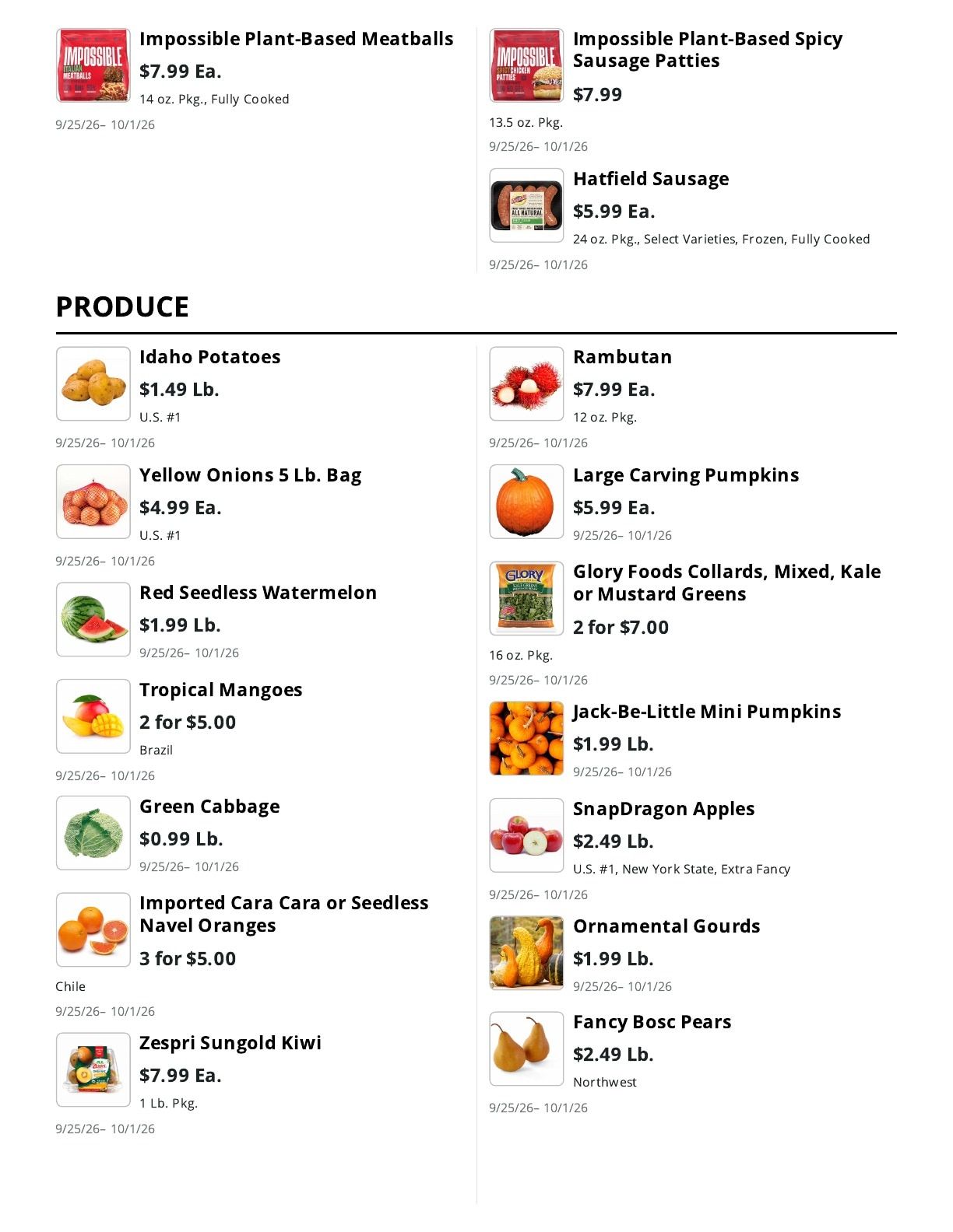 La Bella Marketplace (Brooklyn, NY) Weekly Ad September 25 - October 1, 2026