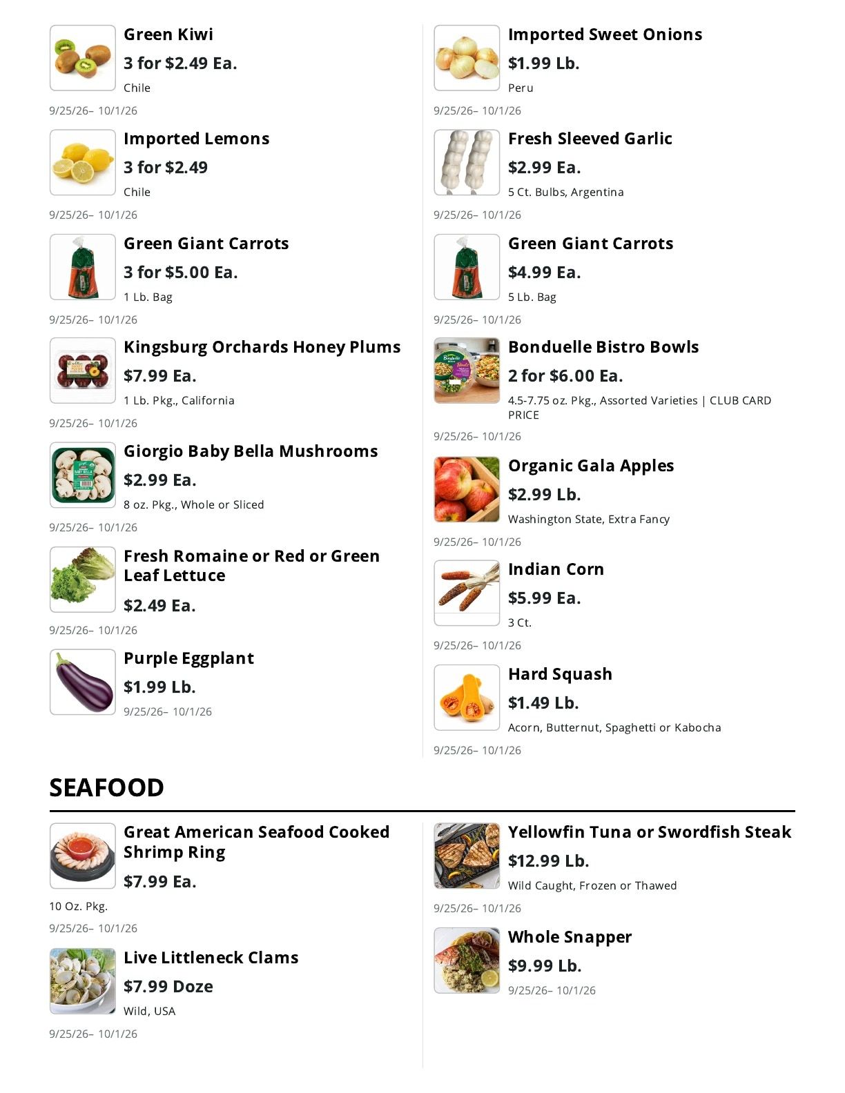 La Bella Marketplace (Brooklyn, NY) Weekly Ad September 25 - October 1, 2026