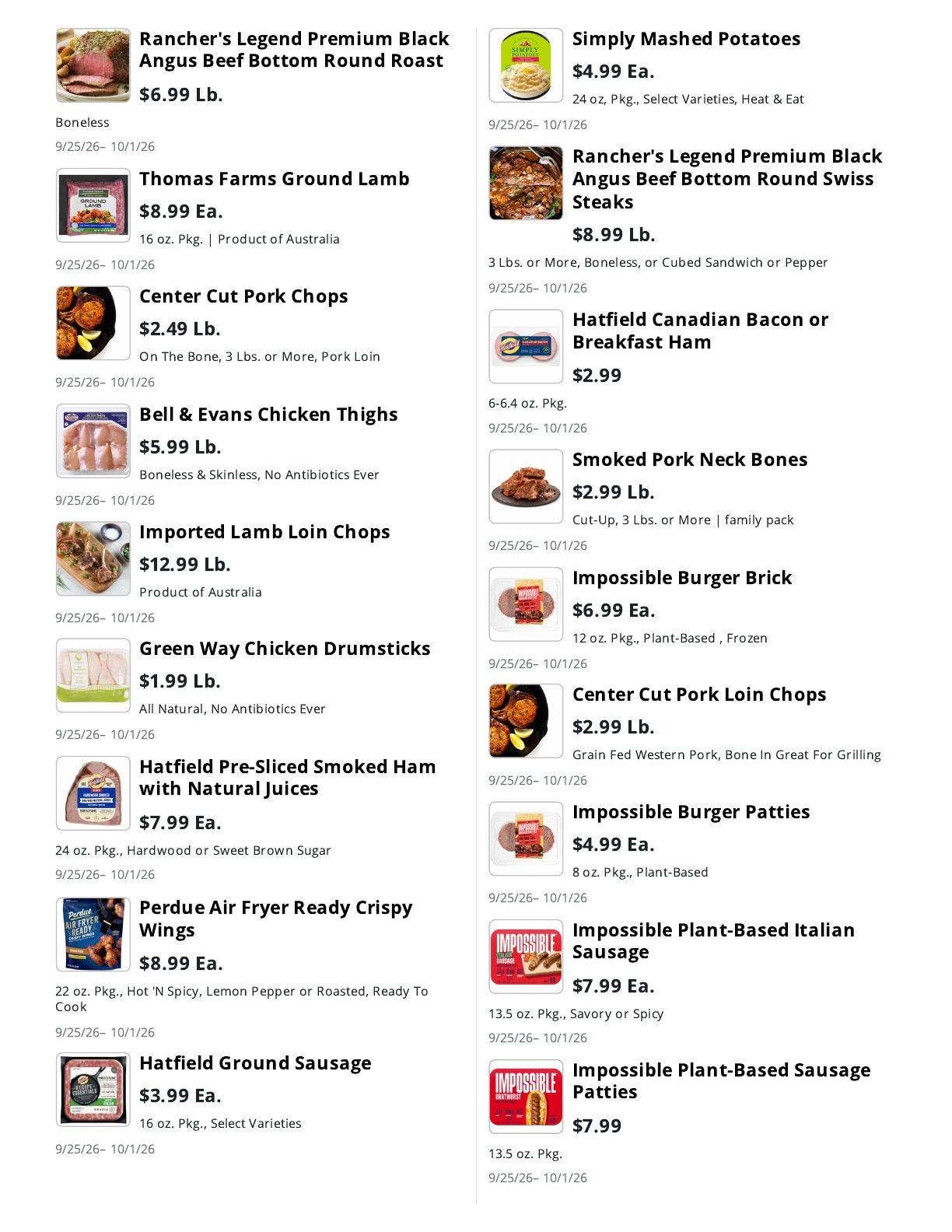La Bella Marketplace (Staten Island, NY) Weekly Ad September 25 - October 1, 2026