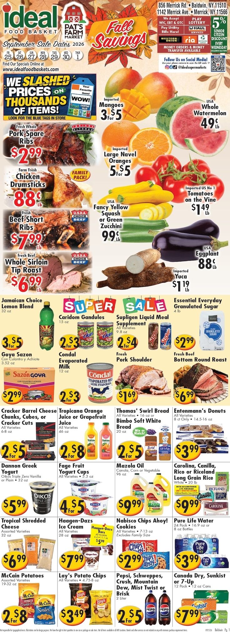 Ideal Food Basket (Baldwin, NY) Weekly Ad September 25 - October 1, 2026