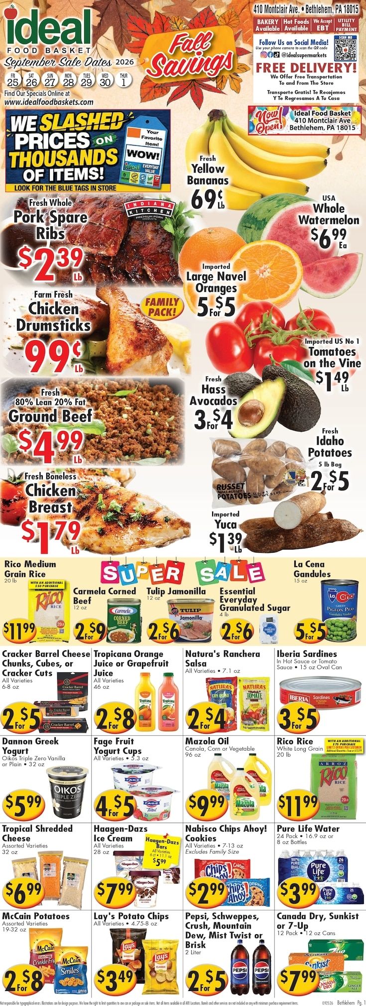 Ideal Food Basket (Bethlehem, PA) Weekly Ad September 25 - October 1, 2026