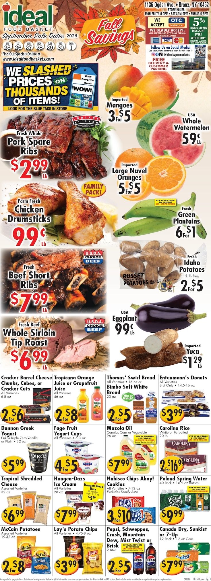Ideal Food Basket (Bronx, NY) Weekly Ad September 25 - October 1, 2026
