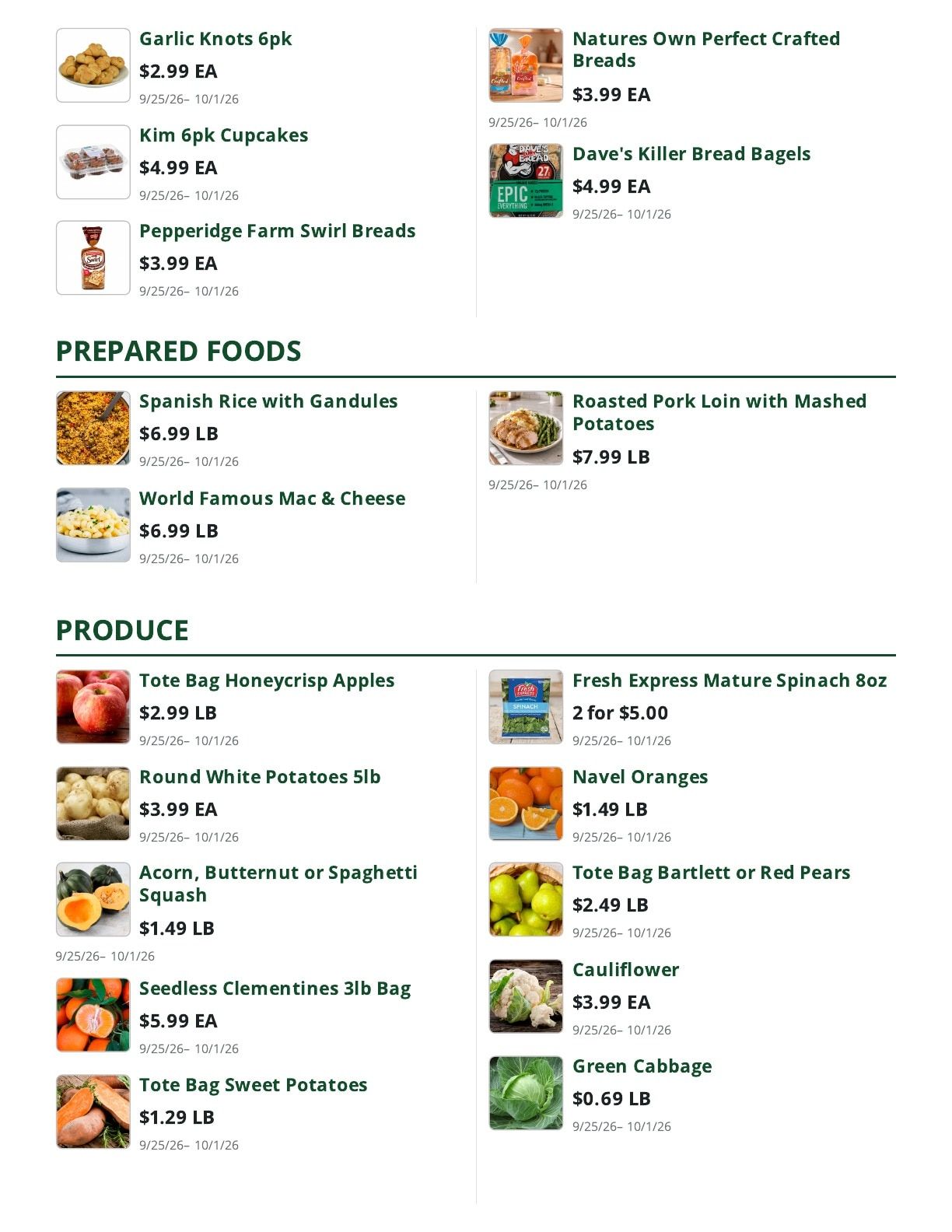 Bob's Butcher & Basket Weekly Ad September 25 - October 1, 2026
