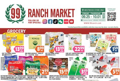 99 Ranch Market (Westwood, CA) Weekly Ad September 25 - October 1, 2026