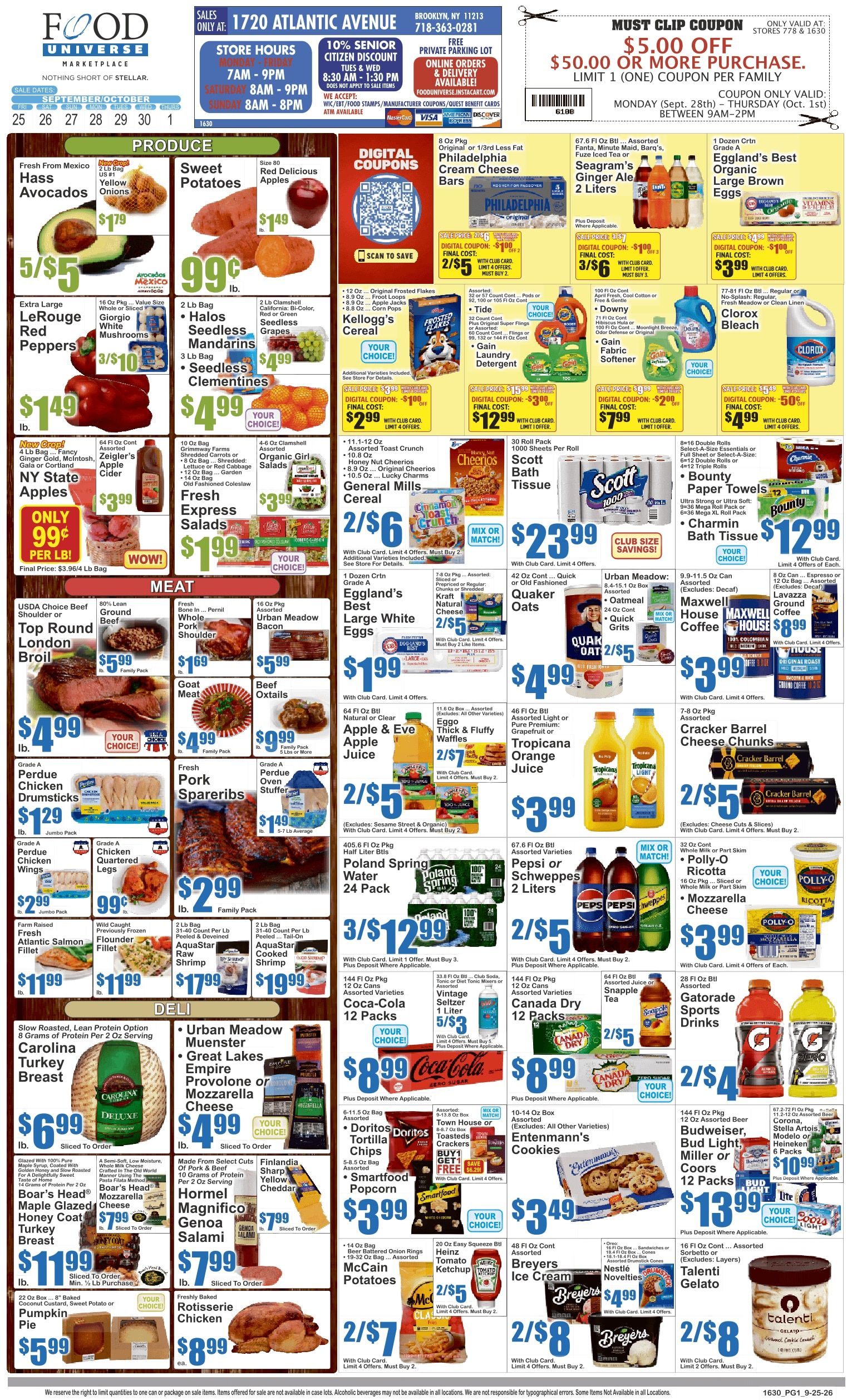 Food Universe (1720 Atlantic Ave., Brooklyn, NY) Weekly Ad September 25 - October 1, 2026