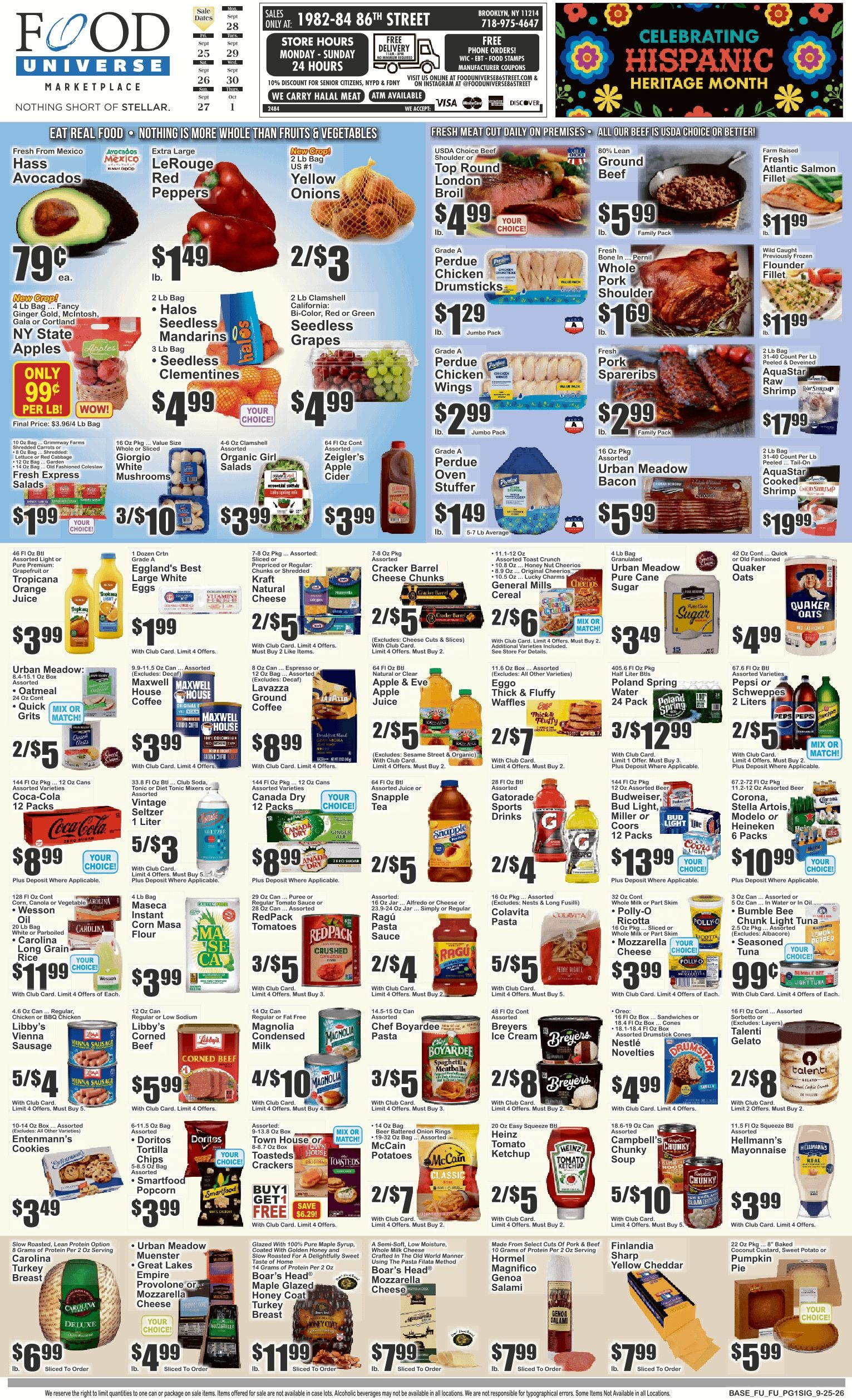 Food Universe (1982-84 86th Street, Brooklyn, NY) Weekly Ad September 25 - October 1, 2026