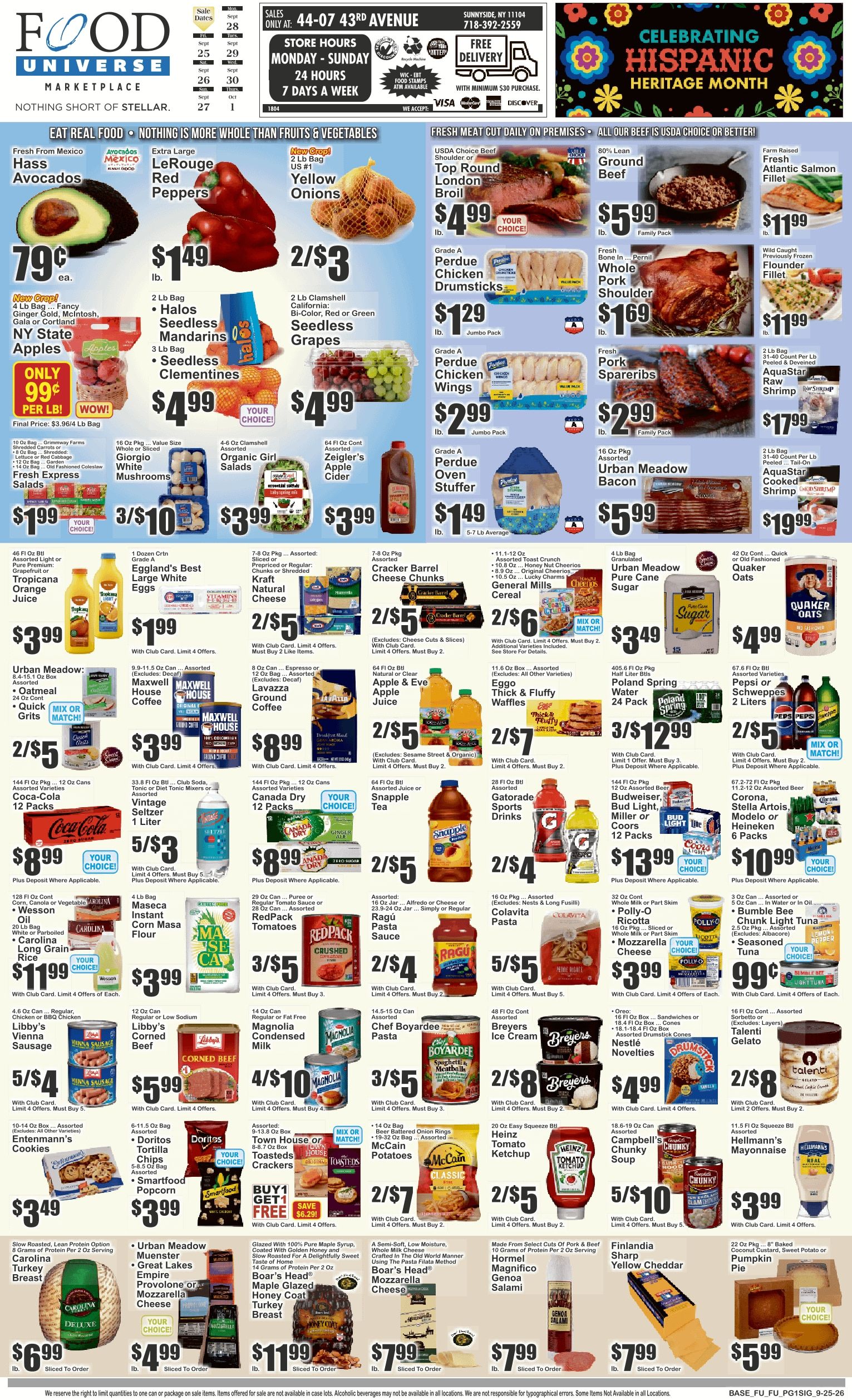 Food Universe (Sunnyside, NY) Weekly Ad September 25 - October 1, 2026
