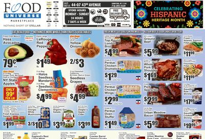 Food Universe (Sunnyside, NY) Weekly Ad September 25 - October 1, 2026