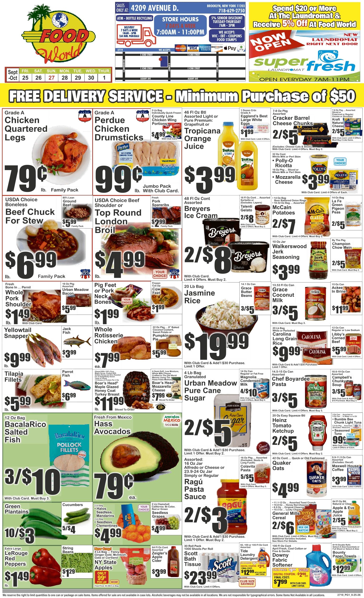 Food World Supermarket (4209 Avenue D, Brooklyn, NY) Key Food Weekly Ad September 25 - October 1, 2026