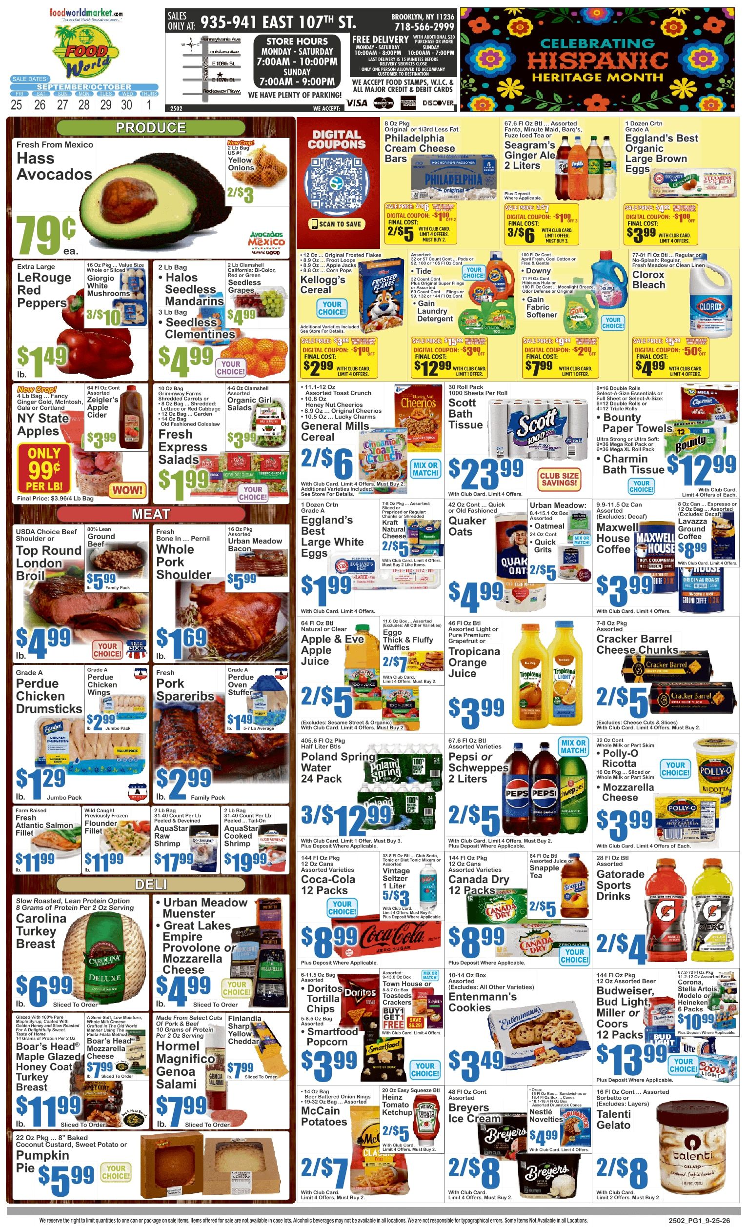 Food World Supermarket (935 East 107th Street, Brooklyn, NY) Key Food Weekly Ad September 25 - October 1, 2026