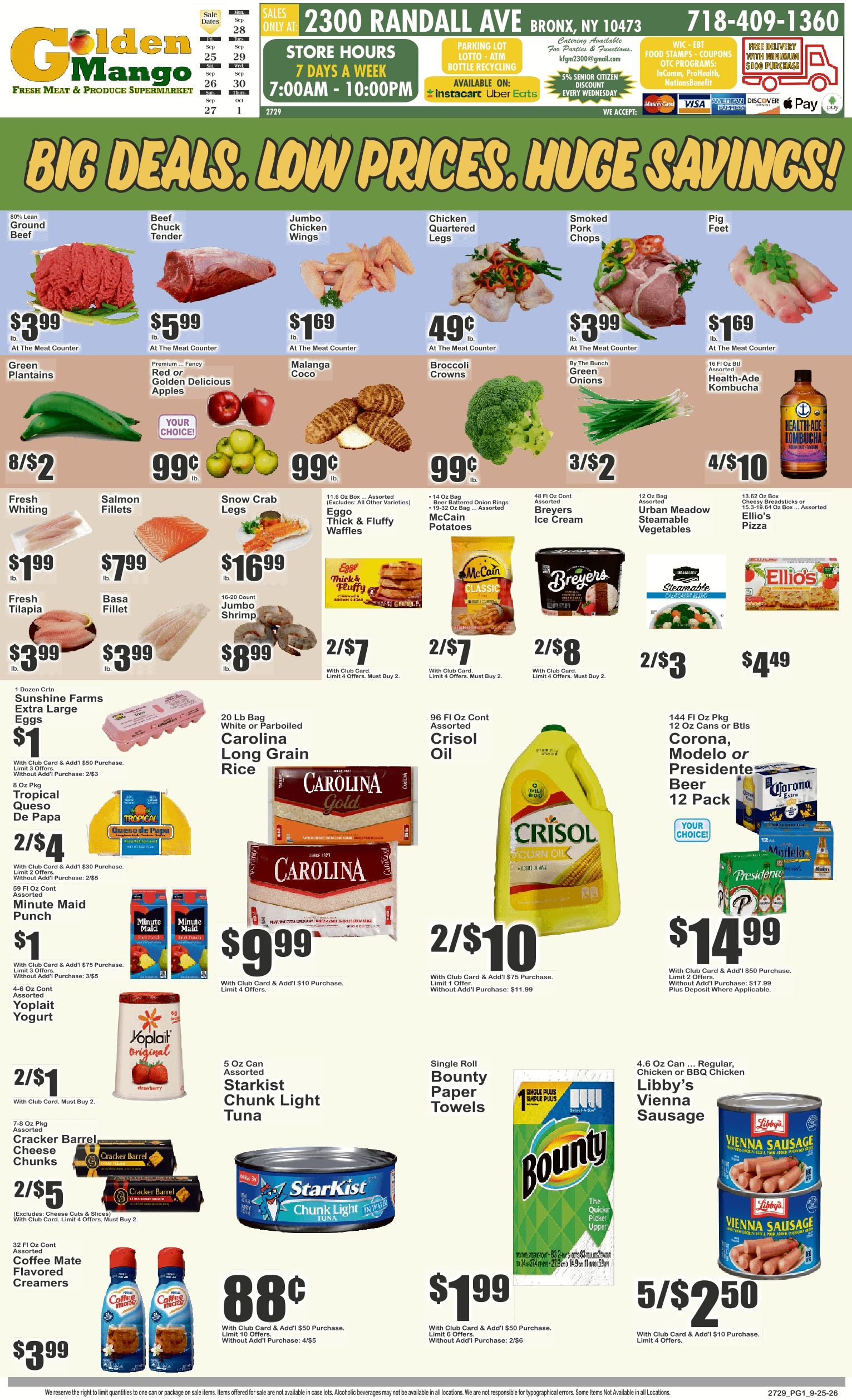 Golden Mango (2300 Randall Avenue, Bronx, NY) Key Food Weekly Ad September 25 - October 1, 2026