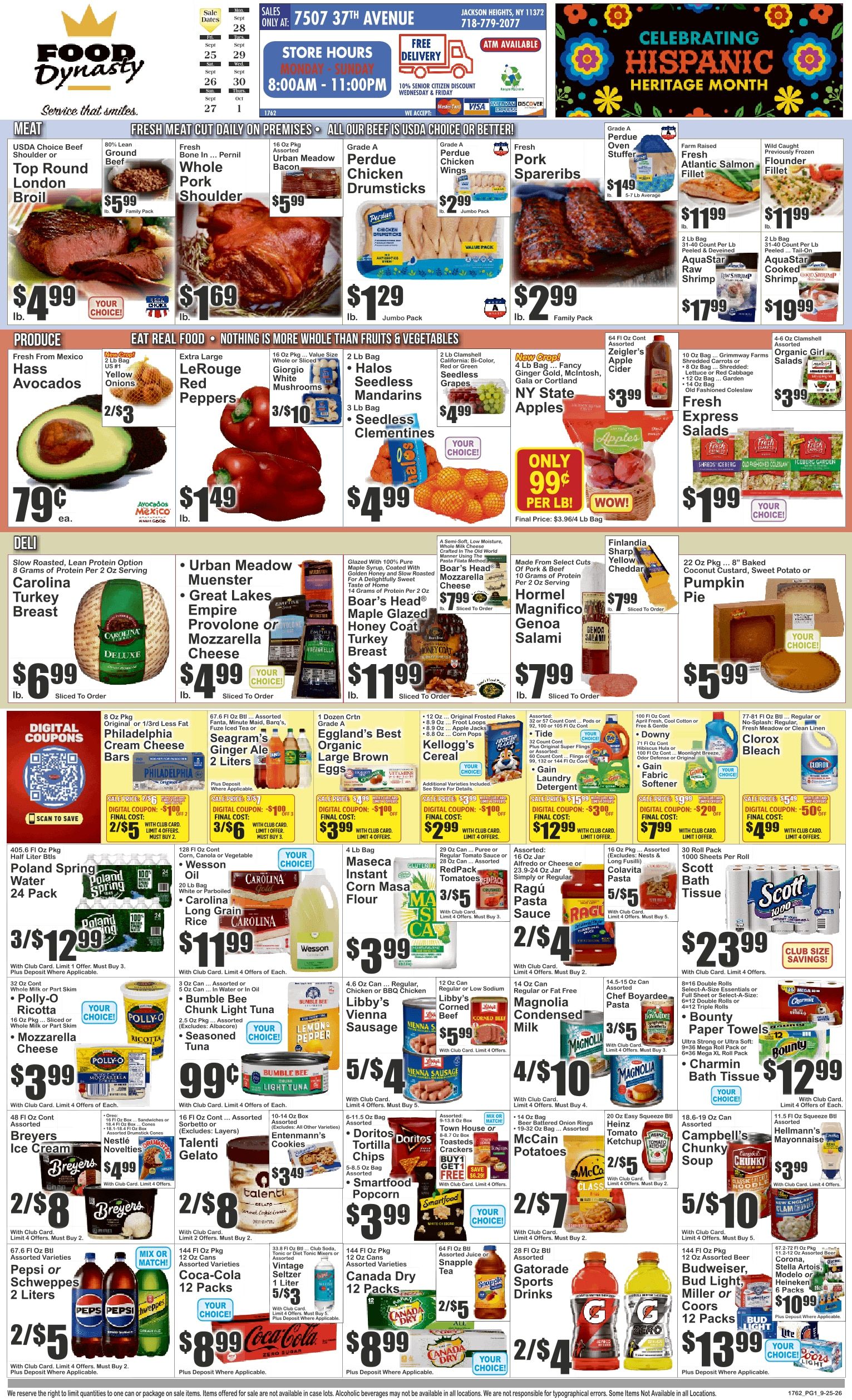 Food Dynasty (Jackson Heights, NY) Key Food Weekly Ad September 25 - October 1, 2026