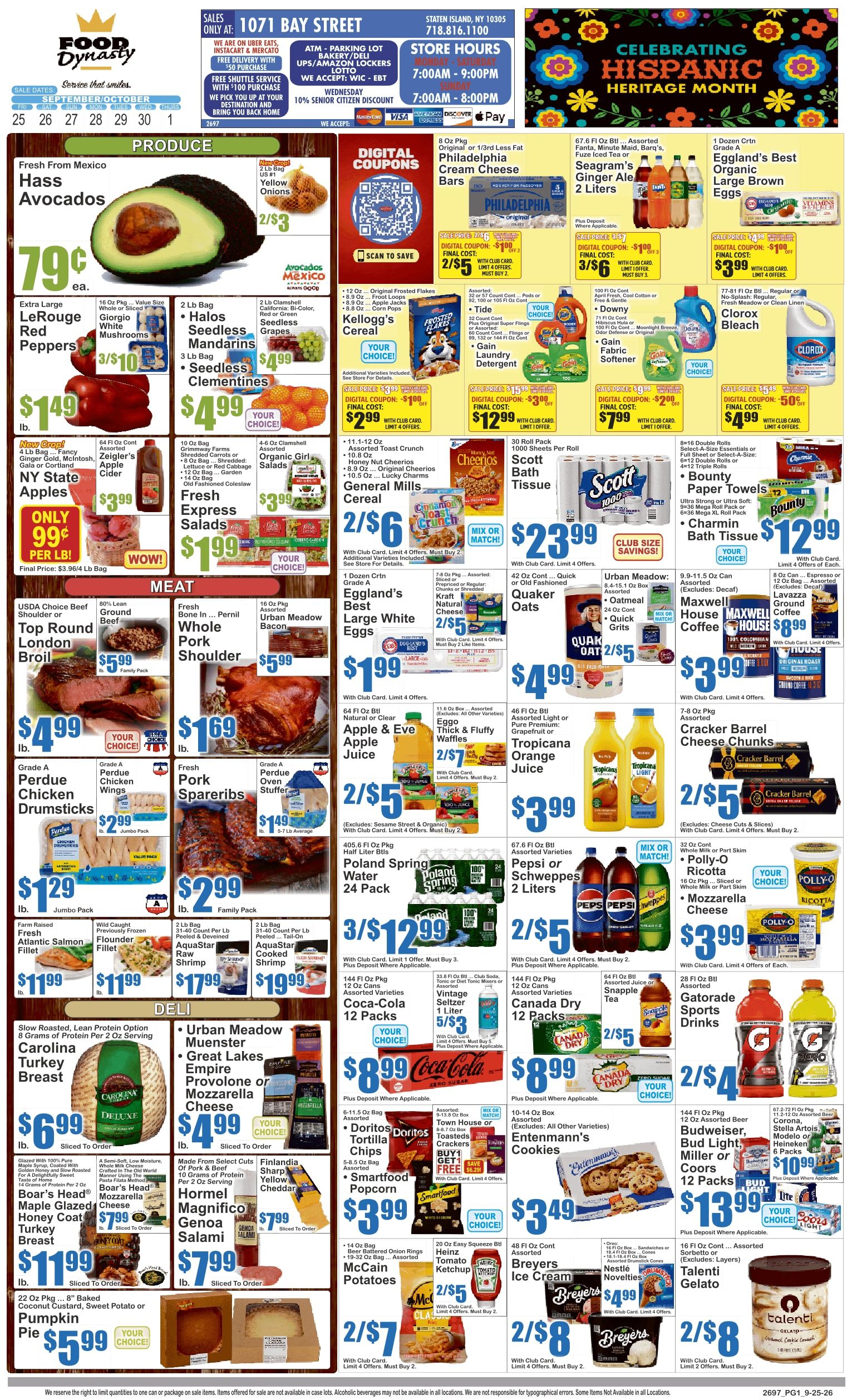 Food Dynasty (Staten Island, NY) Key Food Weekly Ad September 25 - October 1, 2026
