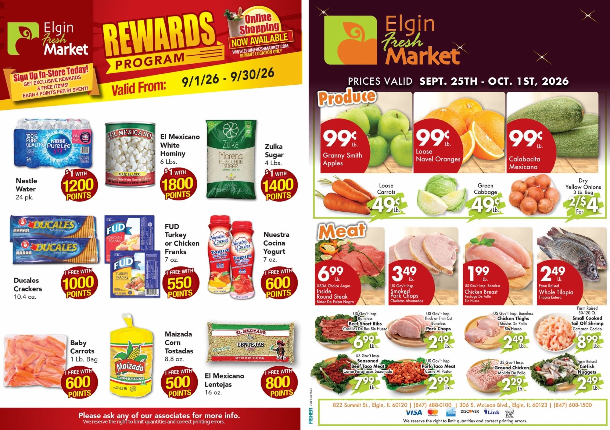 Elgin Fresh Market Weekly Ad September 25 - October 1, 2026