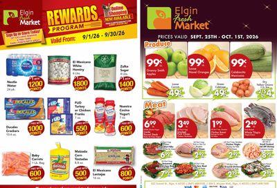 Elgin Fresh Market Weekly Ad September 25 - October 1, 2026