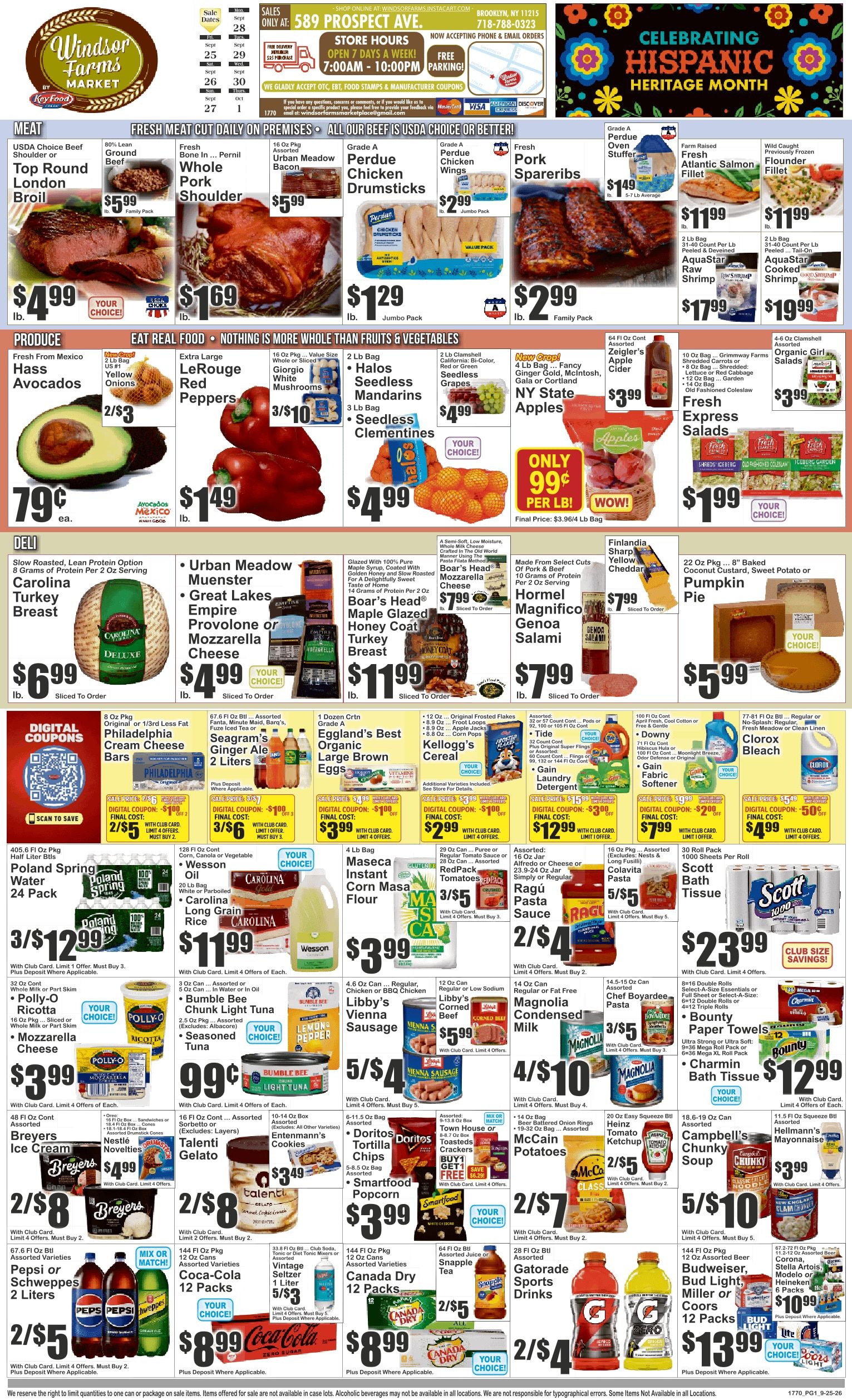 Windsor Farms Market (589 Prospect Ave., Brooklyn, NY) Key Food Weekly Ad September 25 - October 1, 2026