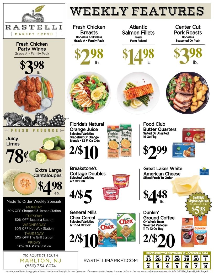 Rastelli Market Fresh Weekly Ad September 25 - October 8, 2026