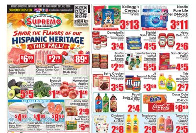 Supremo Food Markets Weekly Ad September 26 - October 2, 2026