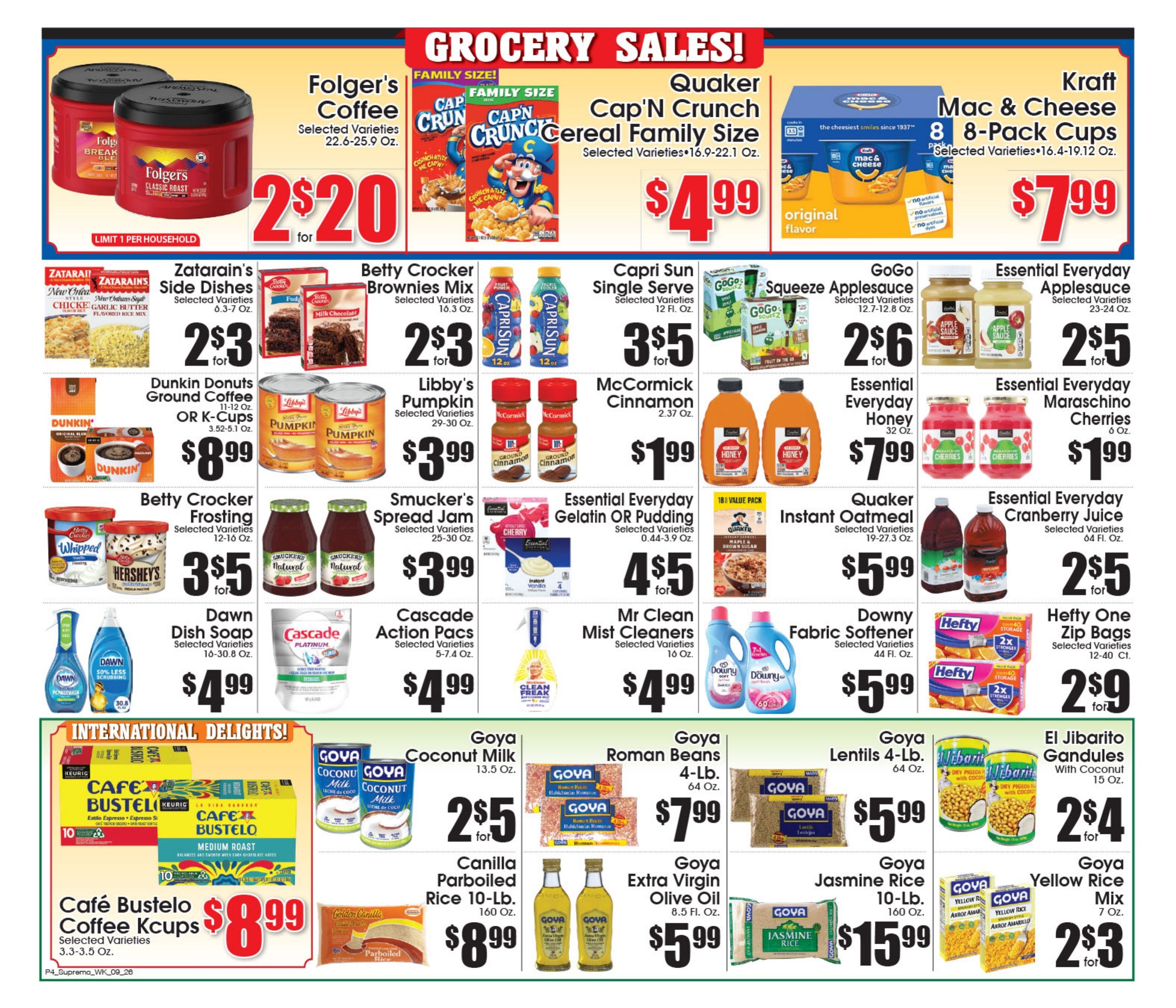 Supremo Food Markets Weekly Ad September 26 - October 2, 2026