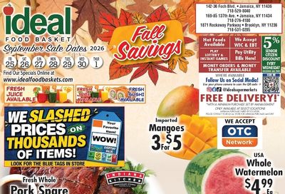 Ideal Food Basket (Brooklyn and Jamaica, NY) Weekly Ad September 25 - October 1, 2026