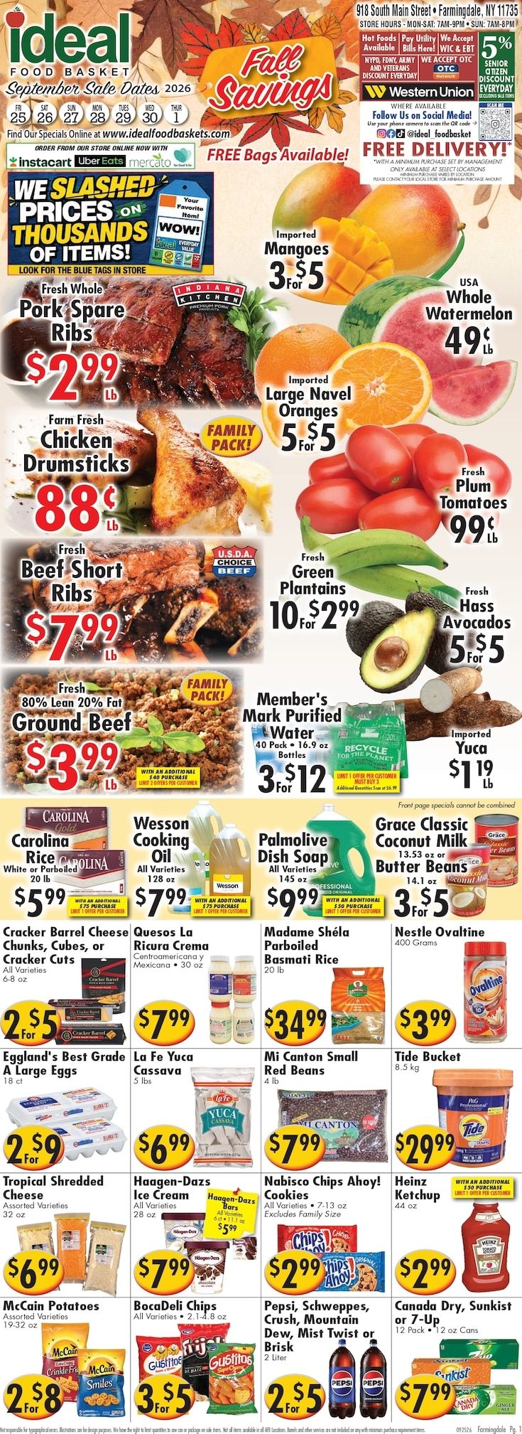 Ideal Food Basket (Farmingdale, NY) Weekly Ad September 25 - October 1, 2026