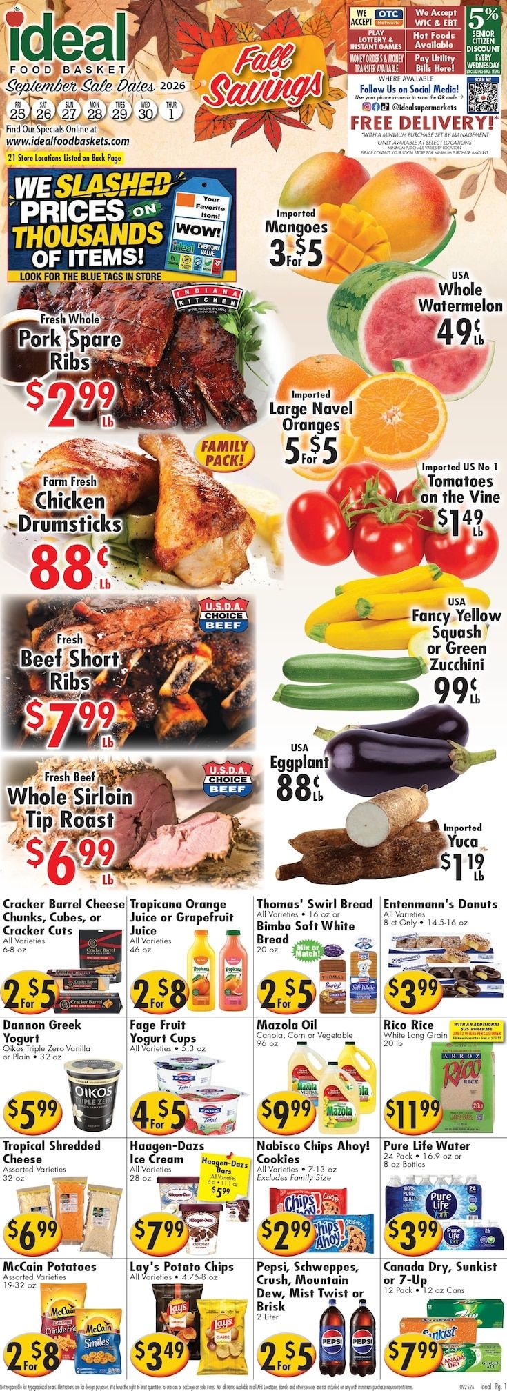 Ideal Food Basket (New Jersey, New York) Weekly Ad September 25 - October 1, 2026