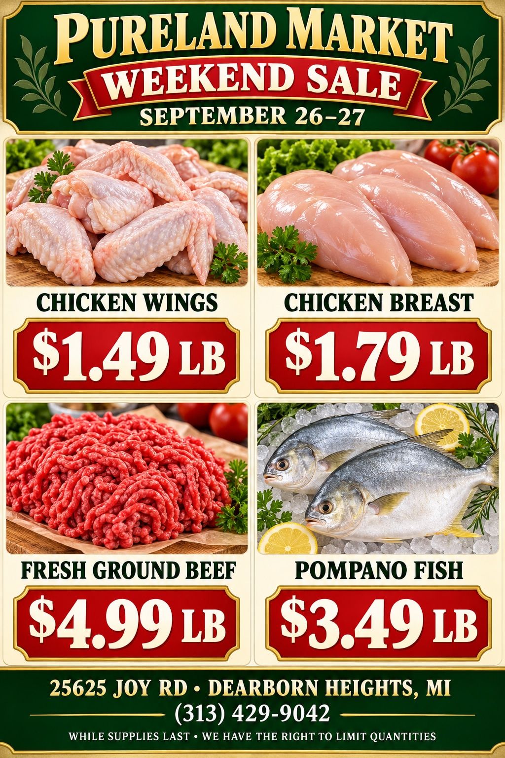Pureland Supermarket (25625 Joy Road, Dearborn Heights, MI) Weekly Ad September 26 - 27, 2026