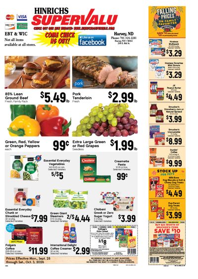 Hinrichs SuperValu Weekly Ad September 28 - October 4, 2026