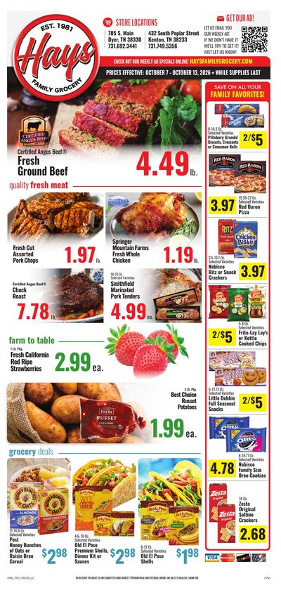 Hays Family Grocery Weekly Ad October 7 - 13, 2026