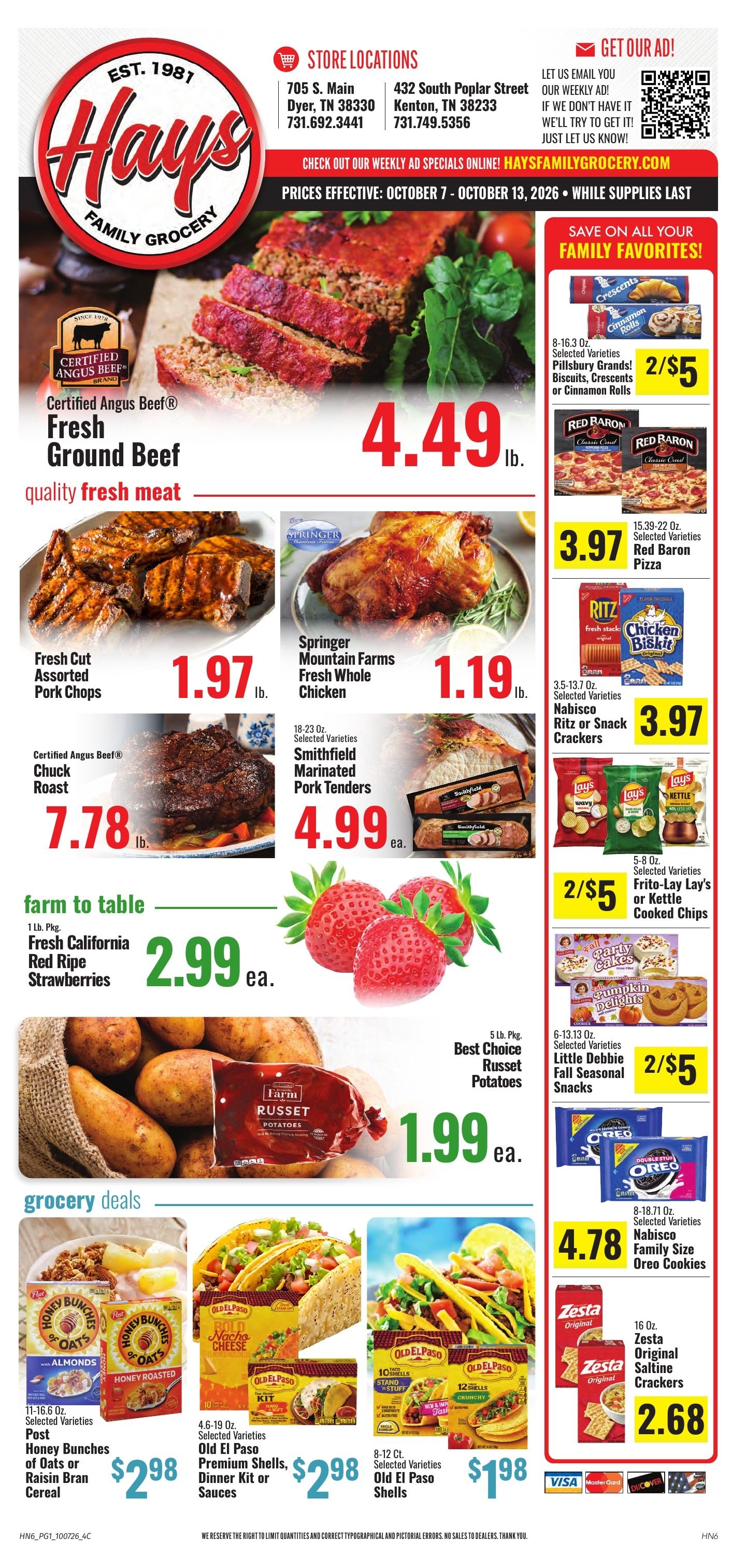 Hays Family Grocery Weekly Ad October 7 - 13, 2026