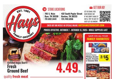 Hays Family Grocery Weekly Ad October 7 - 13, 2026