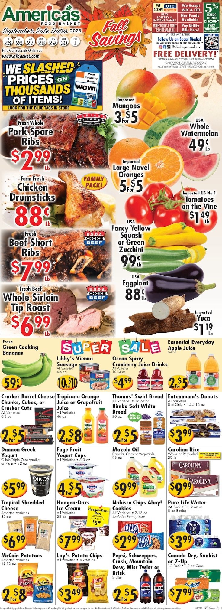 America's Food Basket (Connecticut, New York) Weekly Ad September 25 - October 1, 2026
