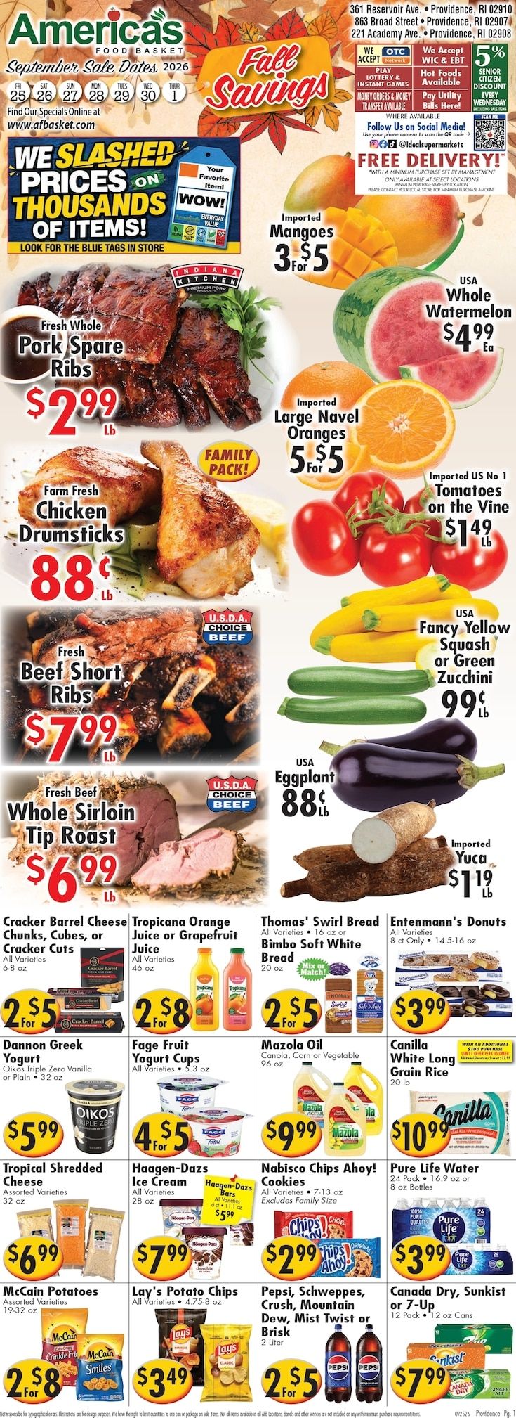 America's Food Basket (Rhode Island) Weekly Ad September 25 - October 1, 2026