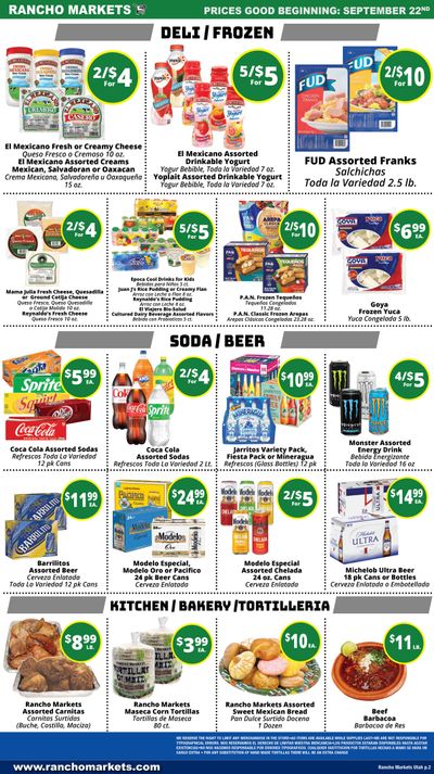 Rancho Markets (Utah) Weekly Ad September 22 - 28, 2026