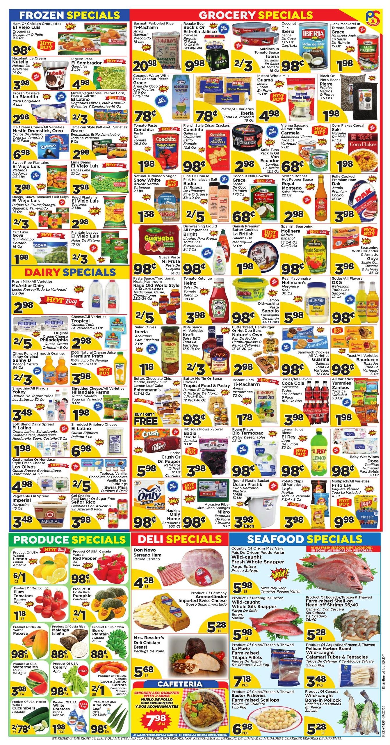 Presidente Supermarkets (Hollywood-Miami Gardens Area, FL) Weekly Ad September 23 - 29, 2026